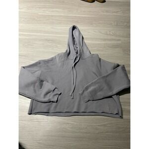 BELLA+CANVAS Fleece Collection Gray Fleece Pullover Hoodie Womens M Cotton Blend